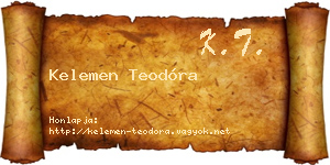 Kelemen Teodóra névjegykártya